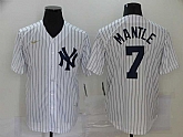 Yankees 7 Mickey Mantle White Nike Cool Base Jersey,baseball caps,new era cap wholesale,wholesale hats